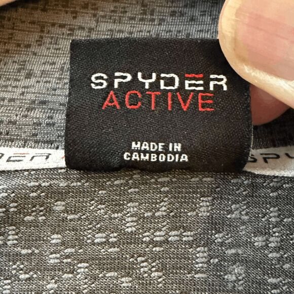 Spyder Active Men's Stretch Crew Neck Short Sleeve T-Shirt Charcoal Gray Small - Picture 5 of 8